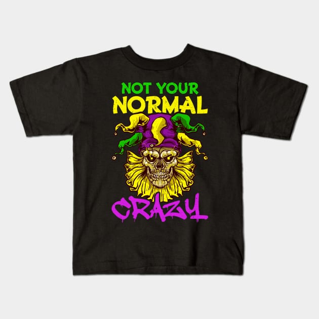 Mardi Gras not your normal Crazy Jester Mask Mardi Gras Kids T-Shirt by Riffize